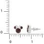 Disney Minnie Mouse Birthstone Jewelry, Silver Plated Crystal Stud Earrings for Women and Girls