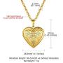 GOLDCHIC JEWELRY Heart Locket Necklace,18K Gold Plated/Platinum Plated/Rose Gold Flower/Tree of Life Memorial Photo Locket Necklace with Picture with 20”+2” Chain,with Gift Box