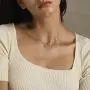 S.Leaf Cubic Zirconia Necklace Solitaire Pendant Sterling Silver Necklace for Women S.Leaf Cubic Zirconia Necklace Solitaire Pendant Sterling Silver Necklace for Women