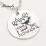 Davitu New arried''Rawr Means I Love You in Dinosaur''Copper Silver Necklace &Keychain,Charm,Inspirational Jewelry Fun Gift Valentines - (Metal Color: Necklace, Length: 45cm)
