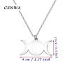 CENWA Triple Moon Goddess Symbol Pendant Necklace Symbol Alchemy Jewelry Wiccan Jewelry Alchemy Symbol Pendant Necklace