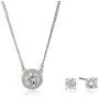 NINE WEST ''Nw Boxed Gifting Cubic Zirconia Round Shape Necklace and Earrings Jewelry Set NINE WEST ''Nw Boxed Gifting Cubic Zirconia Round Shape Necklace and Earrings Jewelry Set
