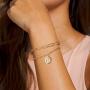 MONOZO Gold Initial Bracelets for Women, Dainty 14K Gold Filled Layered Letter Initial Bracelet Personalized 26 Alphabet Hexagon Monogram Charm Bracelet Jewelry Gifts for Girls