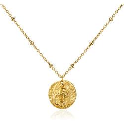 Moronly Zodiac Necklaces for Women 12 Constellation Necklace Stainless Steel Horoscope Astrology Chain Necklace 14K Gold Plated Jewelry Hypoallergenic…