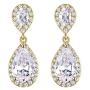 EVER FAITH Womens Cubic Zirconia Bridal Jewelry Teardrop Dangle Earrings for Women or Brides