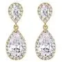 EVER FAITH Womens Cubic Zirconia Bridal Jewelry Teardrop Dangle Earrings for Women or Brides