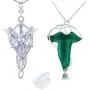 PPX 2 Pcs Lord of The Ring Elven Leaf Aragorn Arwen Evenstar Pendant Chain Necklace Princess Chain with Transparent Jewelry Box PPX 2 Pcs Lord of The Ring Elven Leaf Aragorn Arwen Evenstar Pendant Chain Necklace Princess Chain with Transparent Jewelry Box