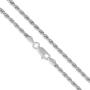 Genuine Solid Sterling Silver Italian Rope Diamond-Cut Link .925 Rhodium Necklace Chains 1.5MM - 5.5MM, 16'' - 30'', Silver Chain for Men & Women, Capital Jewelry