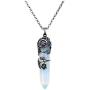 MANIFO Valentines Day Gifts Flower Wrapped Crystal Point Necklace Natural Healing Gemstone Pendant Necklace for Women