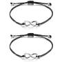 Lanqueen 2pcs Long Distance Friendship Bracelets for Best Friends Women Girls Gift