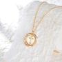 VACRONA Coin Necklace 18k Gold Plated Vintage Textured Medallion Coin Pendant Round Circle Disk Dainty Necklace for Women