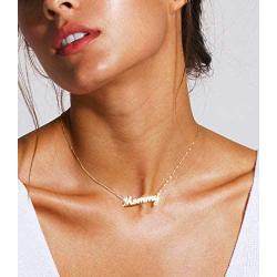Layered 2 Names Necklace Personalized, Custom Double Chain Choker Necklace 18K Gold Plated Nameplate Charm Pendant for Mother