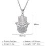 LUSSO Hamsa Hand of Fatima Pendant Necklace Evil Eye Necklace Dainty Fashion Jewelry Egyptian Necklace Good Luck Stainless Steel Pendant Success and Protection Pendant for Men Women