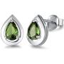 FANCIME 925 Sterling Silver February Birthstone Earrings Teardrop Created Amethyst Stud Earrings Pear Cubic Zirconia Valentines Jewelry Gifts for Her