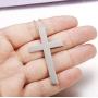 FIBO STEEL Stainless Steel Cross Pendant Chain Necklace for Men Women, 22-30 Inches