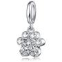 FOREVER QUEEN Dog Paw Prints Dangle Charms 925 Sterling Silver Love Animals Pets Bead Birthstone Charm with Cubic Zirconia Fits Bracelets Necklace