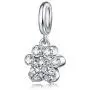 FOREVER QUEEN Dog Paw Prints Dangle Charms 925 Sterling Silver Love Animals Pets Bead Birthstone Charm with Cubic Zirconia Fits Bracelets Necklace