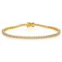 GEMSME 18K Yellow Gold Plated 2.0 Round Cubic Zirconia Classic Tennis Bracelet 7.5 Inch
