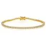 GEMSME 18K Yellow Gold Plated 2.0 Round Cubic Zirconia Classic Tennis Bracelet 7.5 Inch
