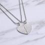 MJartoria BFF Necklaces for 2-Split Heart Green Cute Pendant Best Friends Forever Friendship Best Friends Necklaces for Girls, Sisters