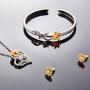 Sunflower Jewelry Set Sunflower Earrings Bracelet Necklace