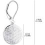 JO WISDOM 925 Sterling Silver Flower of Life Drop&Dangle Leverback Earrings