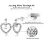 Sterling Silver Stud Earrings for Women Men, 3 Pairs Small Heart Shaped Drop Earrings | Round Cubic Zirconia Stud Earrings Set Dainty Cartilage Earring Tragus Piercing Dangler Jewelry for Girls Lady