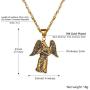 PROSTEEL Guardian Angel Necklace, Stainless Steel, Gold Plated, Protection Necklace