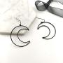 Bohemian Black Hollow Big Moon Pendant Earrings for Women Girls Jewelry Gifts Punk Metal Cute Moon Dangle Drop Earrings Jewelry