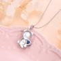 Sterling Silver Forever Love Cute Animal Heart Pendant Necklace for Women Girlfriend Daughter Mothers Gift, 18 Inches