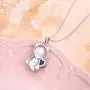 Sterling Silver Forever Love Cute Animal Heart Pendant Necklace for Women Girlfriend Daughter Mothers Gift, 18 Inches