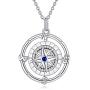 925 Sterling Silver Roating Compass Necklace Follow Your Dreams Pendant Necklace for Men Women Mother Father Day Gift