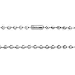 Bling Jewelry Mens Link Strong Silver Tone Stainless Steel Shot Bead Ball Chain Necklace for Men for Women 18 20 24 30 Inch 3MM