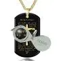 Lords Prayer Crucifix Cross Necklace for Men Onyx Dog Tag Pendant 24k Gold Inscribed Scripture, 20'' Chain Lords Prayer Crucifix Cross Necklace for Men Onyx Dog Tag Pendant 24k Gold Inscribed Scripture, 20'' Chain