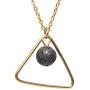 Lava Stone Oil Diffuser Necklace - with Stainless Steel Chain, 17.7'' + 2'' Extender