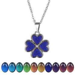 FM FM42 Temperature Sensing Color Changing Pendant Necklace with 19.29'' Stainless Steel Rolo Chain (18 Styles)