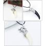 JczR.Y Vintage Spike Wolf Head Leather Rope Pendant Necklace Men Retro Antique Wolf Fang Tooth Necklace for Fashion Animal Tooth Pendant Jewelry