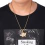 Nsitbbuery Hip Hop 18K Gold Plated Stainless Steel American Flag Map Tag Pendant Ice Out Crystal Chain Necklace