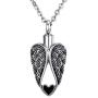 HooAMI Heart Angel Wings Memorial Urn Necklace Cremation Ashes Keepsake Pendant - Funnel Filler Kit