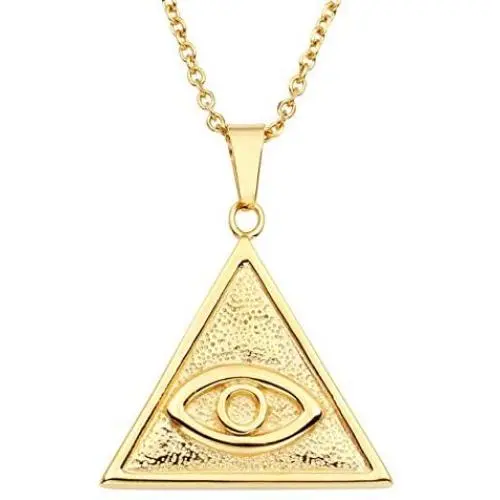 Zysta Unisex Vintage Eye of Providence Ancient Mystic Symbol Triagnle All Seeing Eyes Pyramid Pedant Necklace Stainless Steel with 24 Inches Chain Zysta Unisex Vintage Eye of Providence Ancient Mystic Symbol Triagnle All Seeing Eyes Pyramid Pedant Necklace Stainless Steel with 24 Inches Chain
