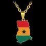 Gold Color Ghana Country Map and Flag Pendant Necklaces Charm Ghanaian Jewelry Ghana National Day Gifts Gold Color Ghana Country Map and Flag Pendant Necklaces Charm Ghanaian Jewelry Ghana National Day Gifts