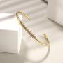 CIUNOFOR Cuff Bracelet for Women Girls Gold Plated Inspired Antique Stainless Steel Twisted Bangle