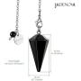 JADENOVA Pendulum Crystal Necklace Natural Obsidian Crystal Pendulums for Divination Dowsing Quartz Pendulum Chakra Reiki Healing Jewelry for Women Men