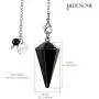 JADENOVA Pendulum Crystal Necklace Natural Obsidian Crystal Pendulums for Divination Dowsing Quartz Pendulum Chakra Reiki Healing Jewelry for Women Men JADENOVA Pendulum Crystal Necklace Natural Obsidian Crystal Pendulums for Divination Dowsing Quartz Pendulum Chakra Reiki Healing Jewelry for Women Men