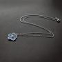 TUSHUO Tiny Myosotis Pendant Necklace Blue Forget Me Not Flower Girls Wedding Jewelry