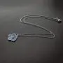 TUSHUO Tiny Myosotis Pendant Necklace Blue Forget Me Not Flower Girls Wedding Jewelry