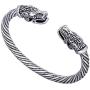 Skyrim Fashion Indian Wolf Viking Wristband Cuff Bracelet for Men and Women