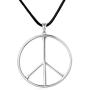 S925 Sterling Silver Peace Sign Hippie Party Accessories Pendant Necklace for Women