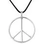 S925 Sterling Silver Peace Sign Hippie Party Accessories Pendant Necklace for Women