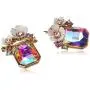 Betsey Johnson Flower Rectangle Stone Drop Earrings Betsey Johnson Flower Rectangle Stone Drop Earrings